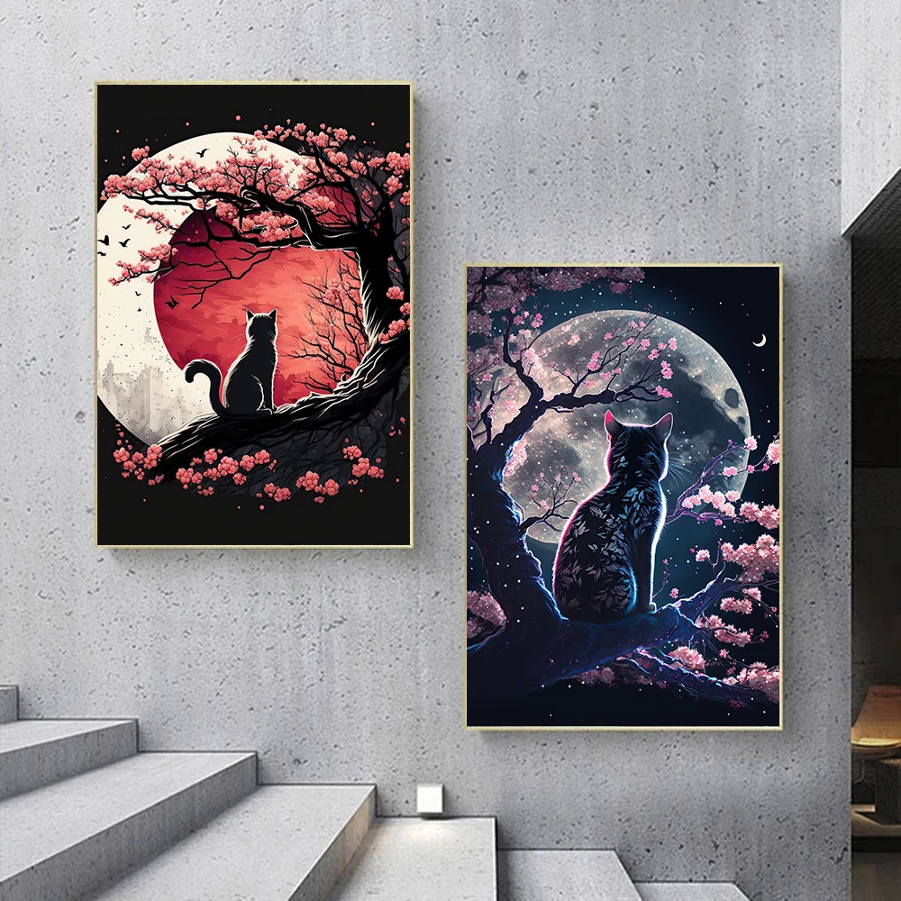 Japanese Art Funny Cat Cherry Blossom Poster Prints For Living Room Home Decor Anime Animal Landscape Canvas Painting Wall Art
Japanese Art Funny Cat Cherry Blossom Poster Prints For Living Room Home Decor Anime Animal Landscape Canvas Painting Wall Art