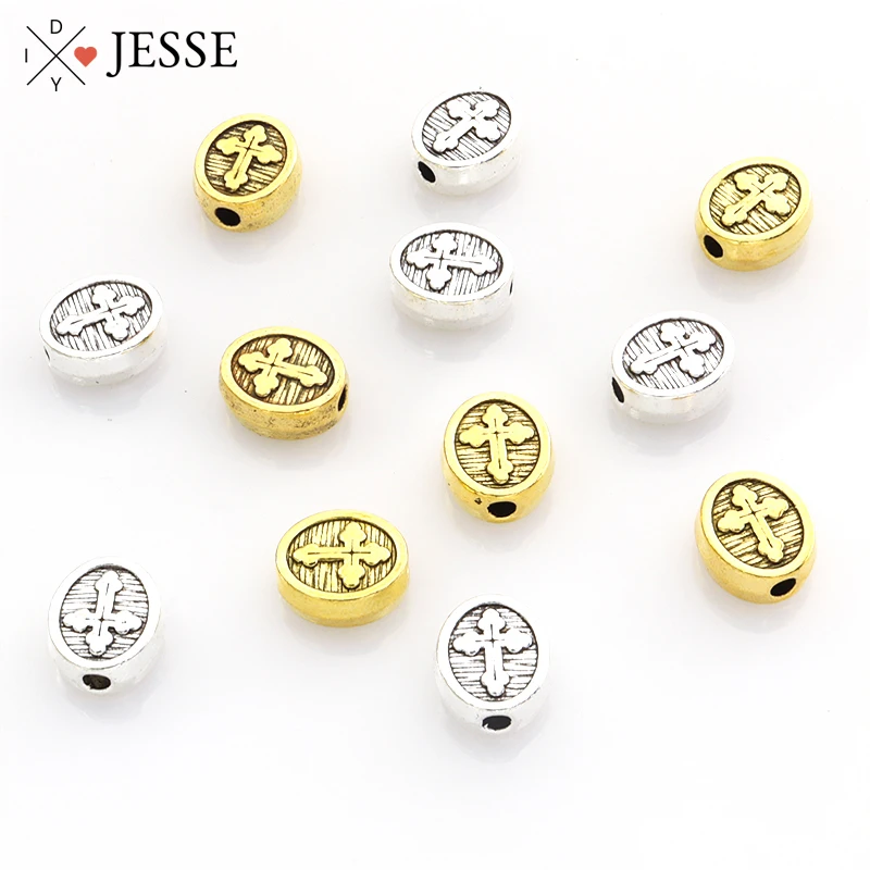 15pcs Gold/Silver Plated Antique Alloy Cross Bead Oval Shape Cross Pattern Metal Beads For Jewelry Making DIY Accessories Crafts
15pcs Gold/Silver Plated Antique Alloy Cross Bead Oval Shape Cross Pattern Metal Beads For Jewelry Making DIY Accessories Crafts