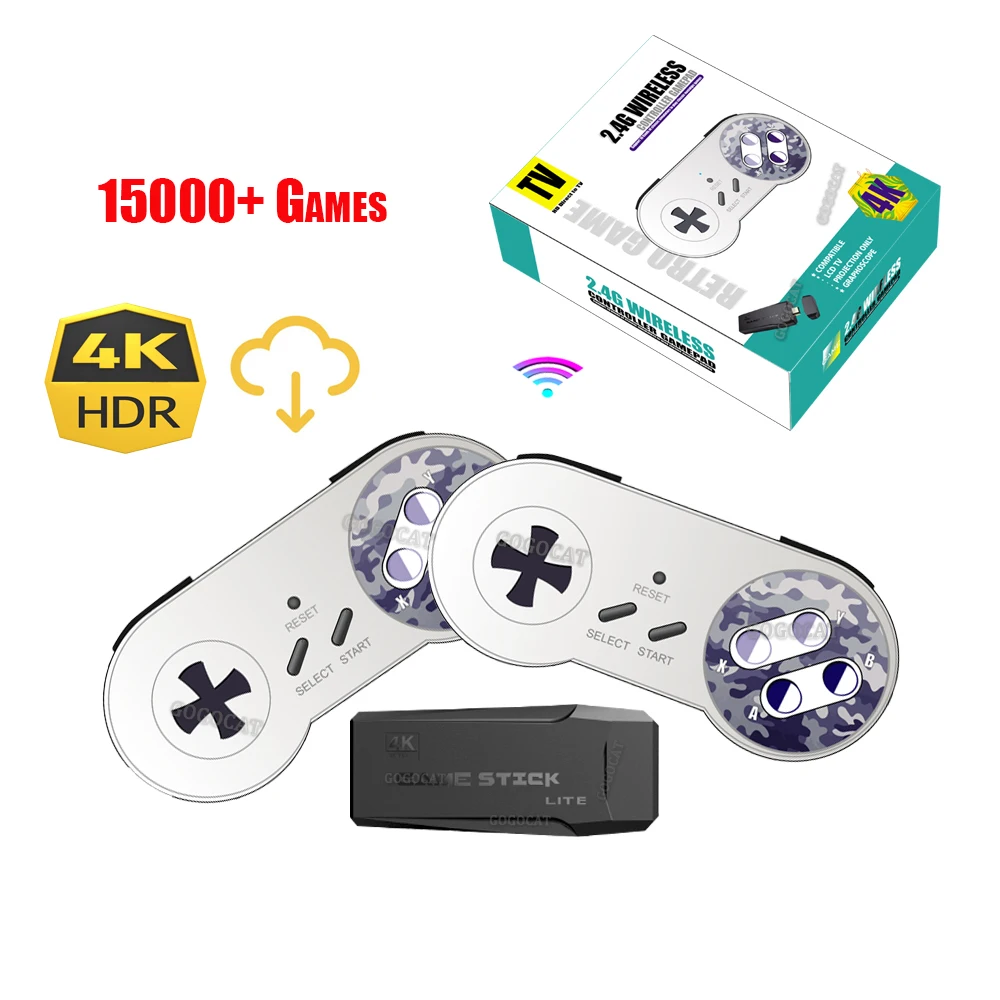 Mini Game Stick 4K 15000 Games Lite 64G Retro Video Gaming Console 2.4G Wireless Control Emulator for PS1/SNES/MAME/Arcade Gift
Mini Game Stick 4K 15000 Games Lite 64G Retro Video Gaming Console 2.4G Wireless Control Emulator for PS1/SNES/MAME/Arcade Gift