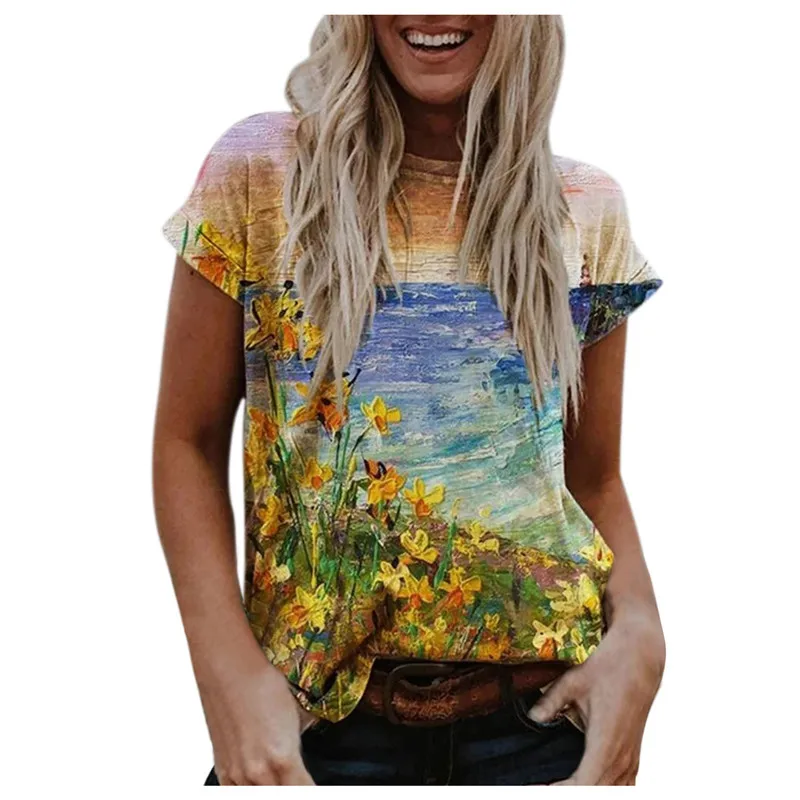 Printed T-shirts for women, round neck T-shirts, short sleeve T-shirts, Retro-baggy and comfortable T-shirts, Kawai Street T-shirts 2022
Printed T-shirts for women, round neck T-shirts, short sleeve T-shirts, Retro-baggy and comfortable T-shirts, Kawai Street T-shirts 2022