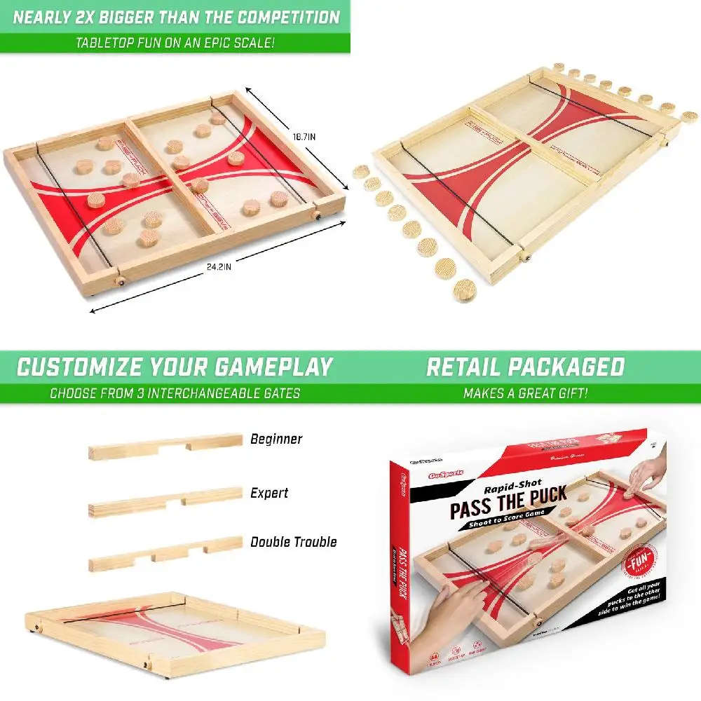 Fantastic Rapid-Shot Tabletop Puck Set for Kids & Adults - Fast-Paced, Exciting, Fun & Entertaining Board Game.
Fantastic Rapid-Shot Tabletop Puck Set for Kids & Adults - Fast-Paced, Exciting, Fun & Entertaining Board Game.