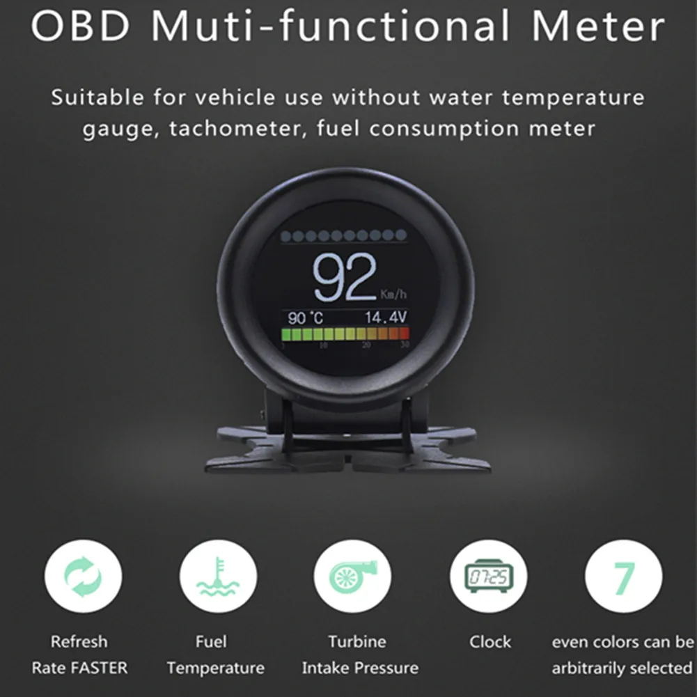 A205 Multi Functional Smart Car OBD2 HUD Digital Meter Fault Code Alarm Head Up Multifunction Instrument Display Electronics
A205 Multi Functional Smart Car OBD2 HUD Digital Meter Fault Code Alarm Head Up Multifunction Instrument Display Electronics