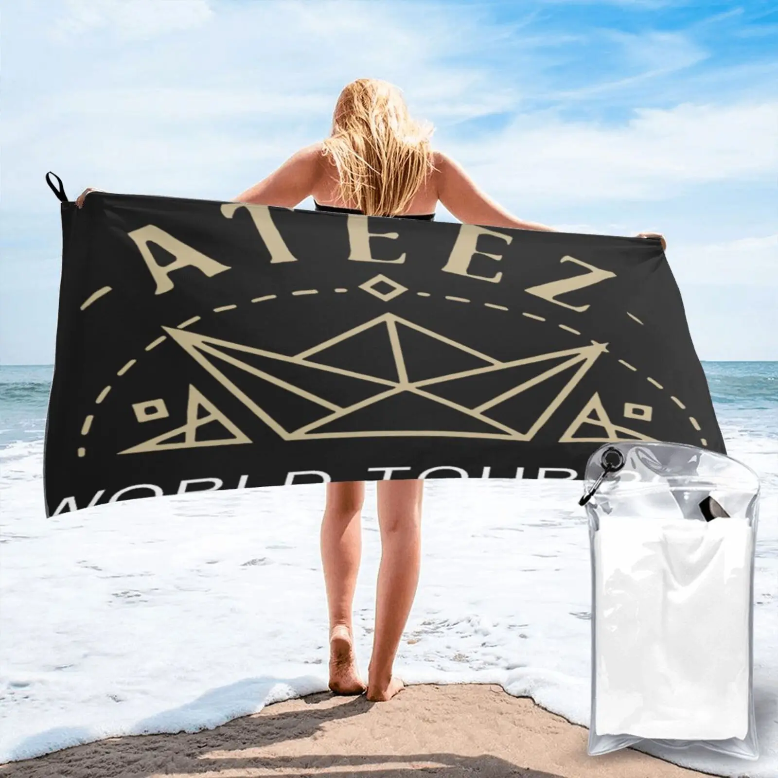 

Пляжное полотенце Ateez World Tour Kpop Ateez 2020, Большое пляжное полотенце, полотенце s, банное полотенце для ванны и сауны, детское полотенце для ванно...