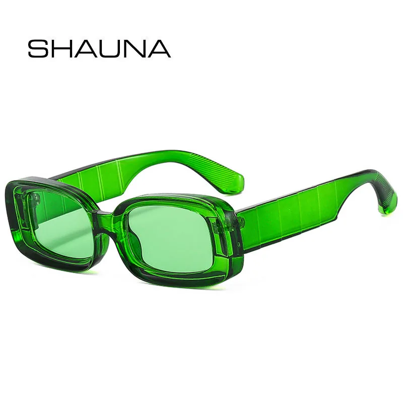 

Мужские и женские прямоугольные очки SHAUNA, солнцезащитные очки с прозрачными градиентными линзами UV400 в стиле ретро