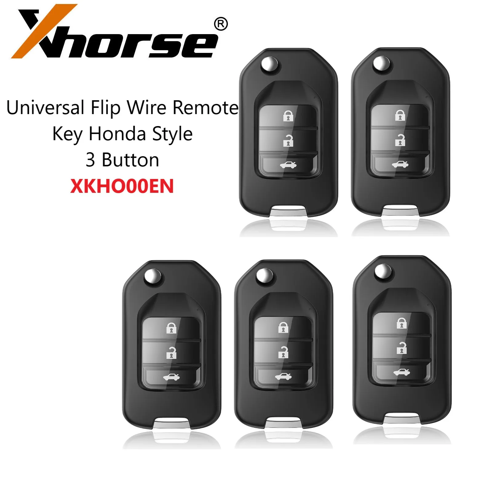 

5x Xhorse Universal Wire Remote Key for Honda Style 3 Buttons XKHO00EN for VVDI MAX