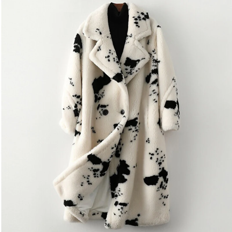 Women's winter warm wool imitation fur coat sheep cut wool coat loose long print fashion casual windbreaker
Women's winter warm wool imitation fur coat sheep cut wool coat loose long print fashion casual windbreaker