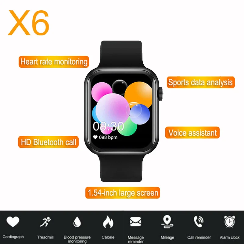 Original X6 Series 5 Full Touch Watch Incoming Call Message Reminder Heart Rate Monitor Smart Watch Sports Watch PK Y68 X7 X8
Original X6 Series 5 Full Touch Watch Incoming Call Message Reminder Heart Rate Monitor Smart Watch Sports Watch PK Y68 X7 X8