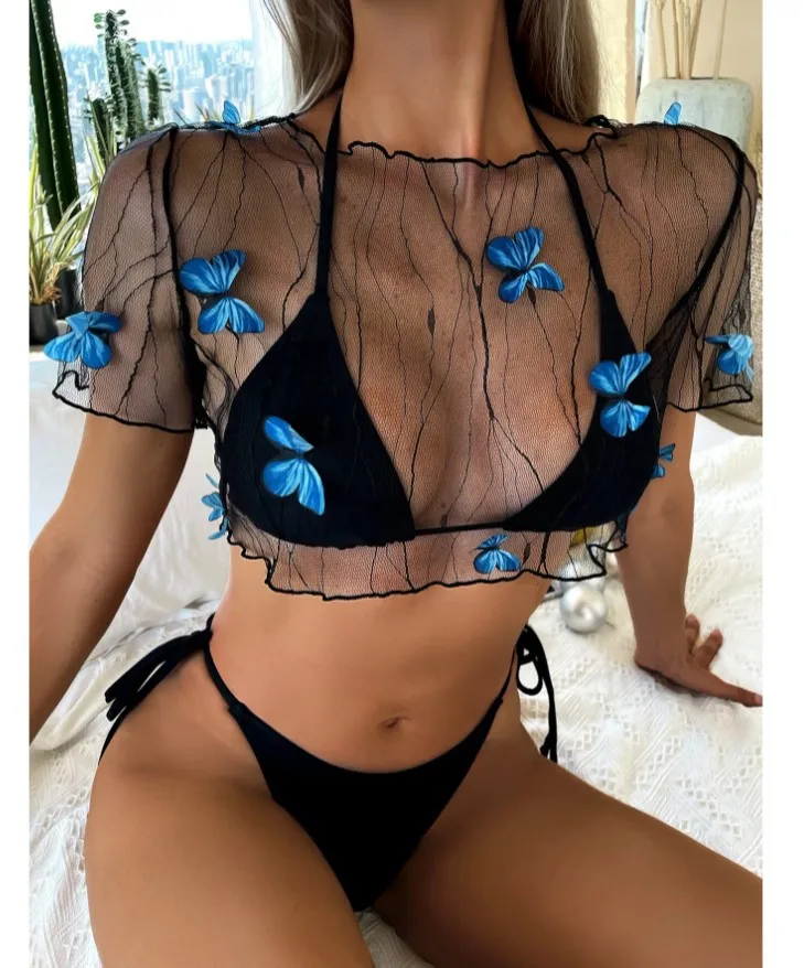 Swimsuit Woman 2023 Three-piece Butterfly Mesh Sexy Bikini Sets Tassel Bandage Biquini Cover-up Beachwear Bathing Suit Beachwear
Swimsuit Woman 2023 Three-piece Butterfly Mesh Sexy Bikini Sets Tassel Bandage Biquini Cover-up Beachwear Bathing Suit Beachwear