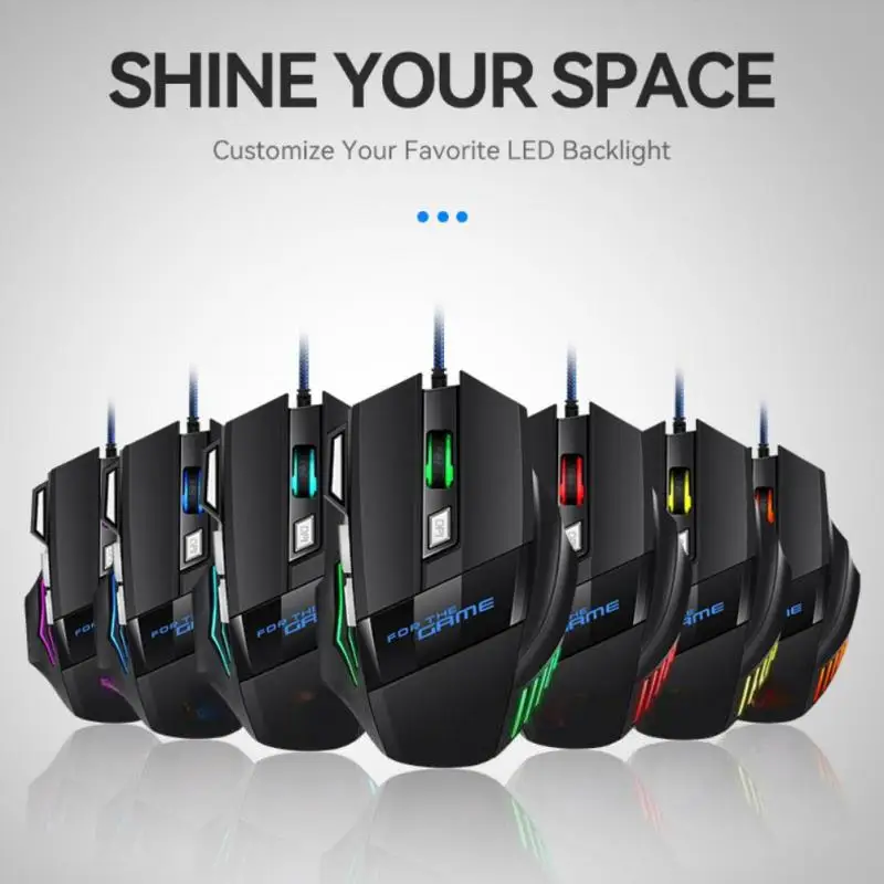 

G6 Wired Game Mouse 7-key Colorful Breathing Luminous Eat Chicken Press Gun Electric Competition Mouse For PC Laptop Computer