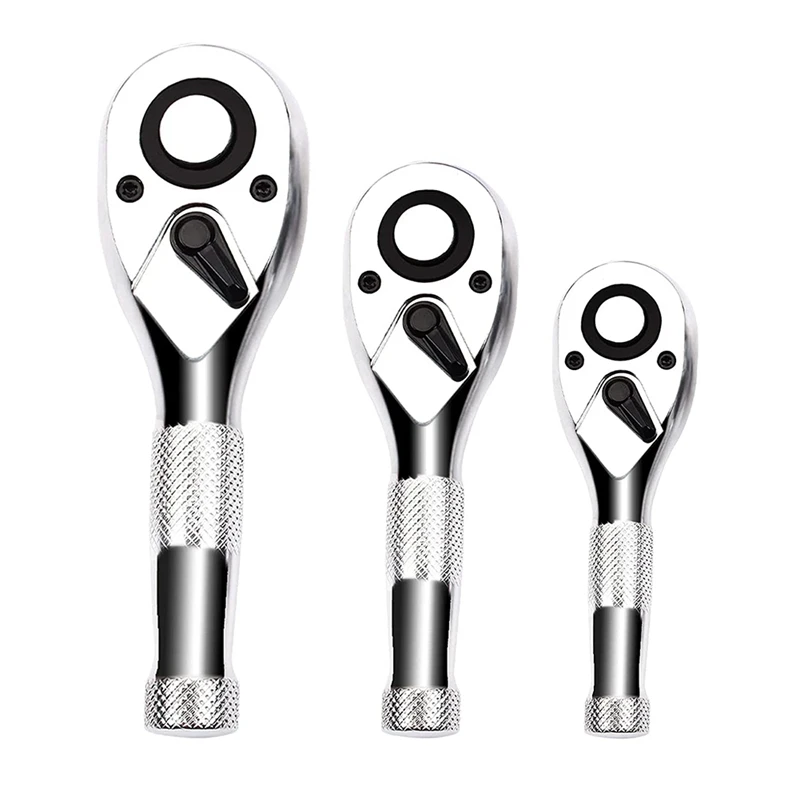 1/4, 3/8, 1/2 Inch Drive Stubby Ratchet Set 3Pc Mini Ratchet Quick-Release Head 72-Tooth
1/4, 3/8, 1/2 Inch Drive Stubby Ratchet Set 3Pc Mini Ratchet Quick-Release Head 72-Tooth