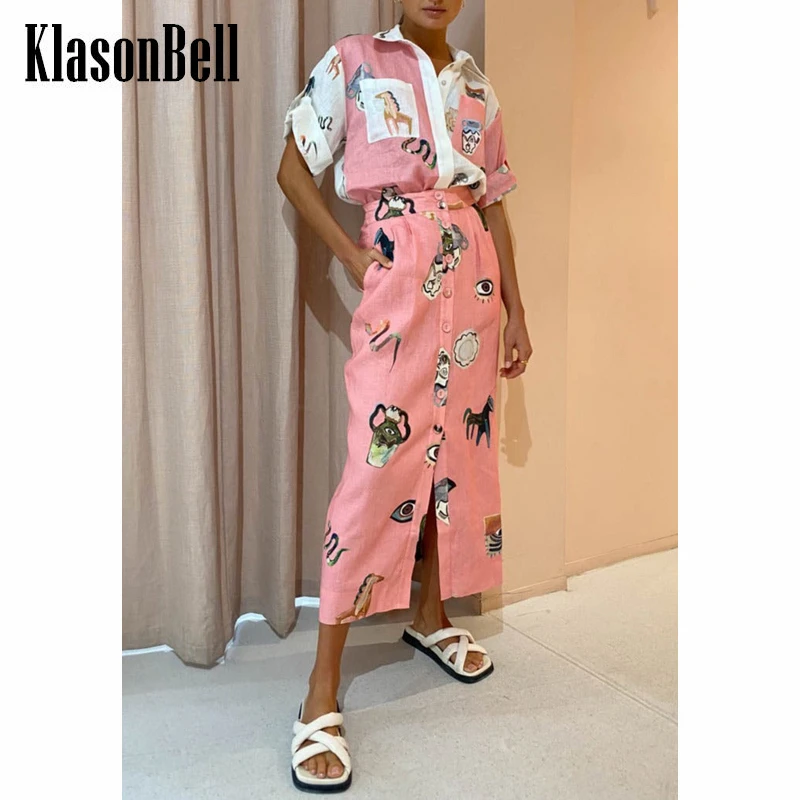 7,15 KlasonBell Свободная Повседневная льняная рубашка с принтом или длинная юбка с высокой талией
7,15 KlasonBell Свободная Повседневная льняная рубашка с принтом или длинная юбка с высокой талией