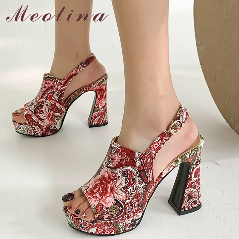 Meotina Shoes Women Slingback Sandals Platform Thick Super High Heels Buckle Ladies Footwear Summer Blue Red Pink Big Size 33-43
Meotina Shoes Women Slingback Sandals Platform Thick Super High Heels Buckle Ladies Footwear Summer Blue Red Pink Big Size 33-43