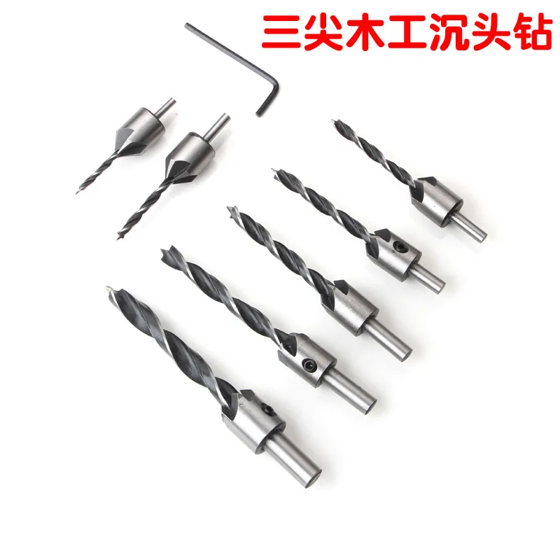 Three-Point Woodworking Countersunk Head Reaming Drill Bit Woodworking Chamferer Guide Drill High Speed Drilling Bit Set Tapered
Three-Point Woodworking Countersunk Head Reaming Drill Bit Woodworking Chamferer Guide Drill High Speed Drilling Bit Set Tapered