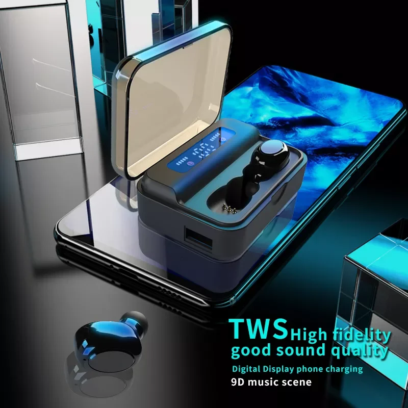 TWS Bluetooth Earphones 2200mAh LED Display Charging Box Rich Bass Wireless Headphones Sports Earbuds Headsets With Microphone
TWS Bluetooth Earphones 2200mAh LED Display Charging Box Rich Bass Wireless Headphones Sports Earbuds Headsets With Microphone