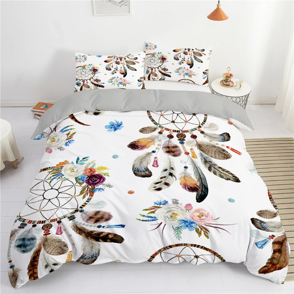 Dream Catcher Duvet Cover Set Pillowcase Bohemian Feather Twin Queen King Size Bedding Set 2/3pc Home Textile Luxury Quilt Cover
Dream Catcher Duvet Cover Set Pillowcase Bohemian Feather Twin Queen King Size Bedding Set 2/3pc Home Textile Luxury Quilt Cover