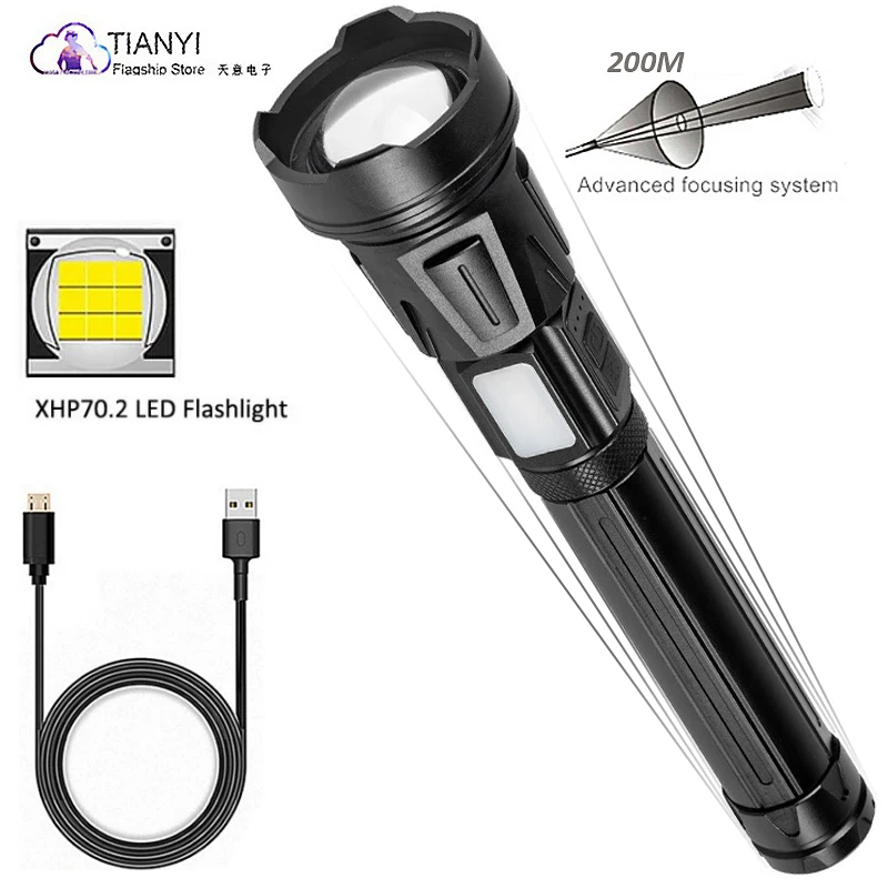 

Charging strong light P160 charged power display ultra-bright long-range COB side light flashlight aluminum alloy strong light