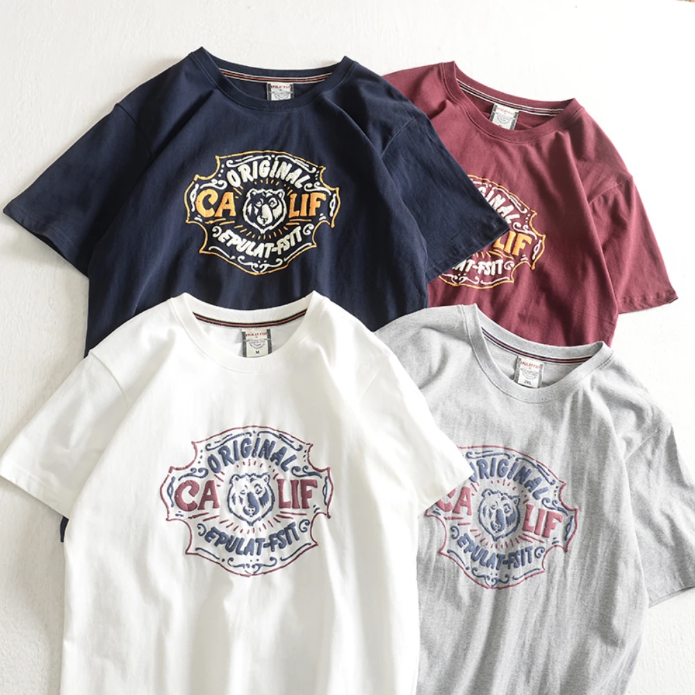 New retro fashion bear printed short sleeved t-shirt men's fashion European and American summer half sleeved t-bottomed shirt
New retro fashion bear printed short sleeved t-shirt men's fashion European and American summer half sleeved t-bottomed shirt