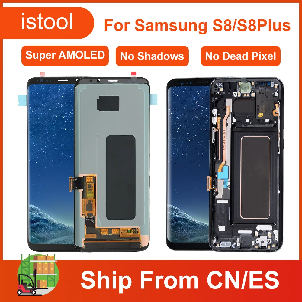 SUPER AMOLED LCD With Frame For SAMSUNG Galaxy S8 G950 G950F Display S8 Plus G955 G955F Touch Screen Digitizer No Shadow
SUPER AMOLED LCD With Frame For SAMSUNG Galaxy S8 G950 G950F Display S8 Plus G955 G955F Touch Screen Digitizer No Shadow