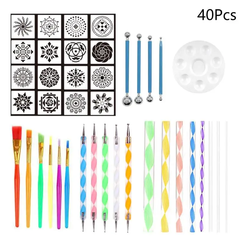 37/40pcs Mandala Dotting Pen Handwork Tools Set for Rock Painting with Stencils Template Brush Paint Tray
37/40pcs Mandala Dotting Pen Handwork Tools Set for Rock Painting with Stencils Template Brush Paint Tray
