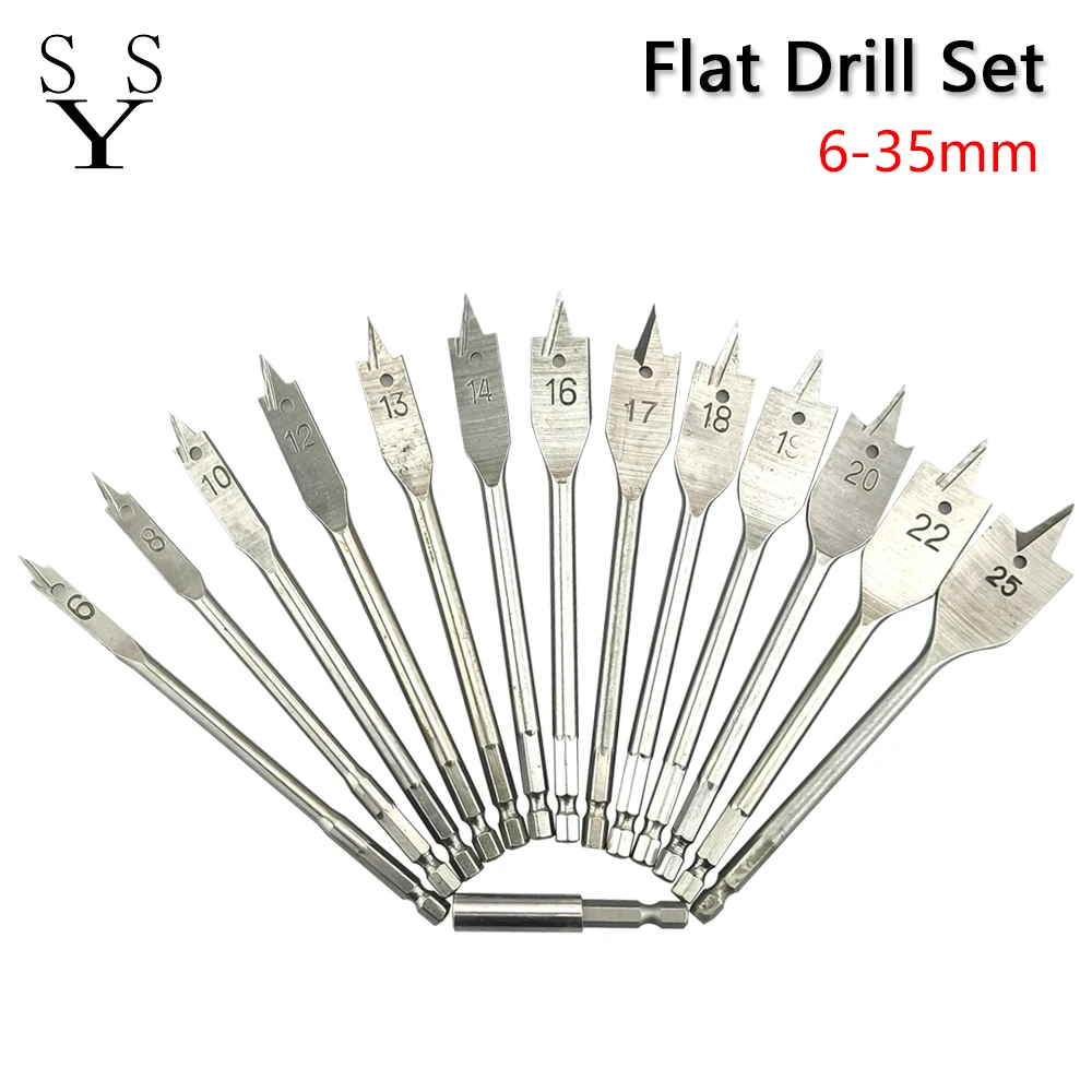 13Pcs 6-25mm Woodworking Flat Drill Set High-carbon Steel Wood Spade Power Tool
13Pcs 6-25mm Woodworking Flat Drill Set High-carbon Steel Wood Spade Power Tool