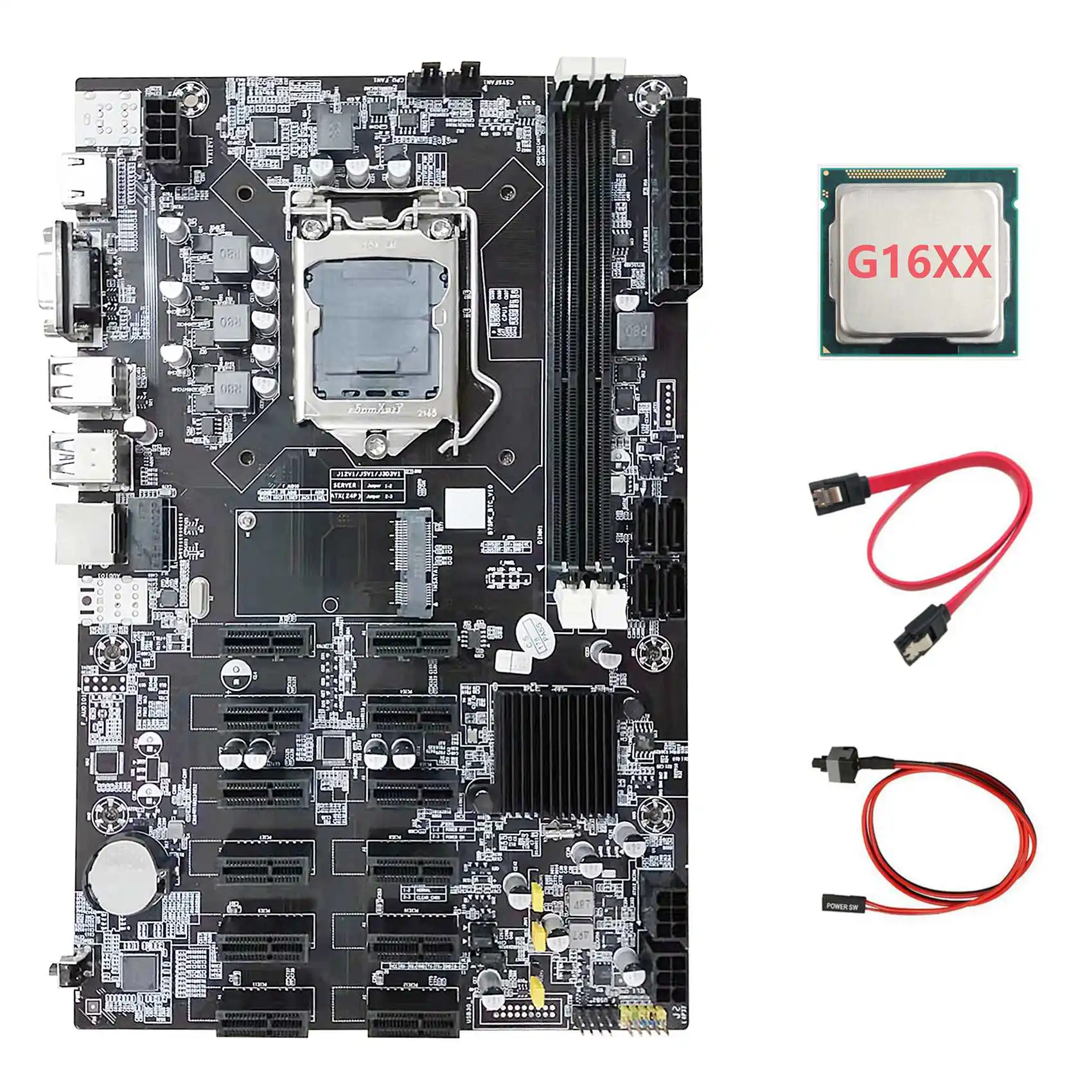 Материнская плата B75 ETH для майнинга 12 PCIE + G16XX CPU + SATA кабель + коммутационный кабель LGA1155 MSATA DDR3 B75 BTC материнская плата для майнинга
Материнская плата B75 ETH для майнинга 12 PCIE + G16XX CPU + SATA кабель + коммутационный кабель LGA1155 MSATA DDR3 B75 BTC материнская плата для майнинга