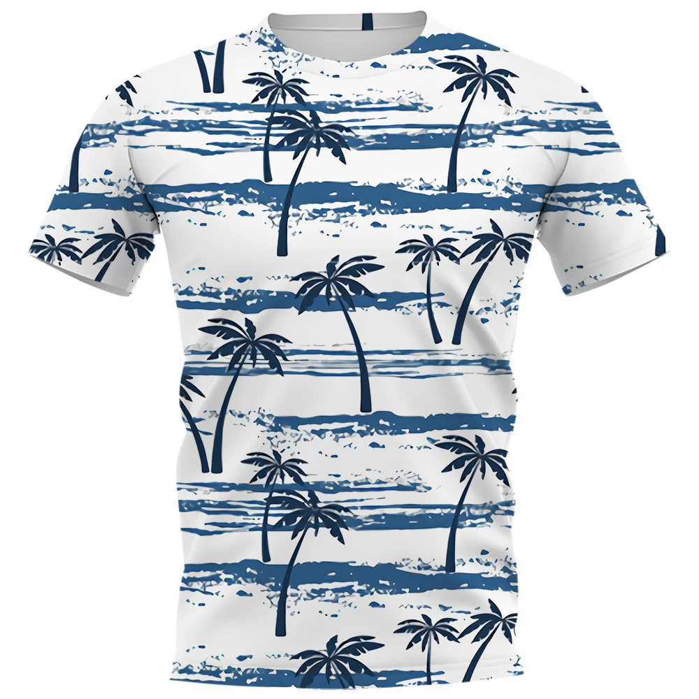 

CLOOCL Men T-Shirt Hawaiian Coconut Tree 3D Printed T Shirt Summer Women Crew Neck Short Sleeve Fashion Casual Beach Male Tops