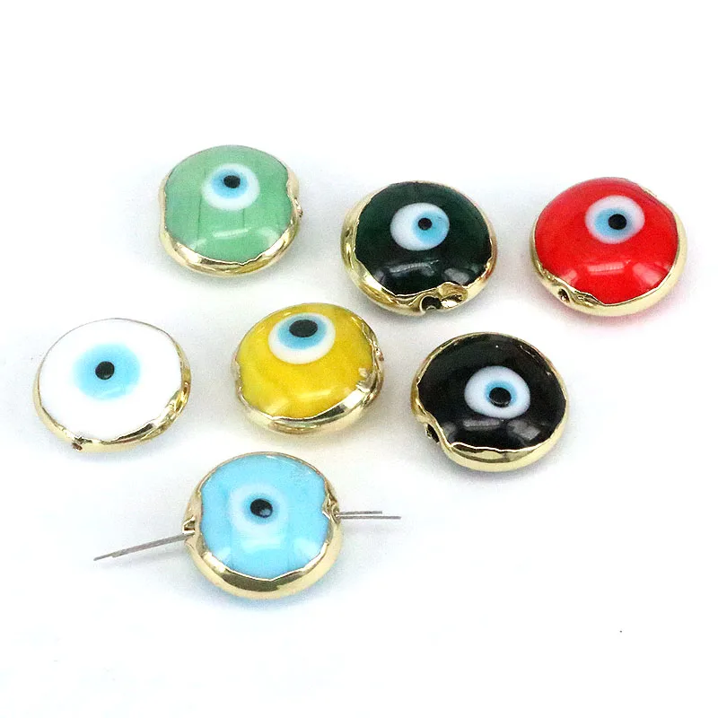10Pcs Fashion Gold Plated Eye Flat Round Beads, Lampwork Colorful Eyes Charms for Jewelry Making DIY Crafts Accessories
10Pcs Fashion Gold Plated Eye Flat Round Beads, Lampwork Colorful Eyes Charms for Jewelry Making DIY Crafts Accessories