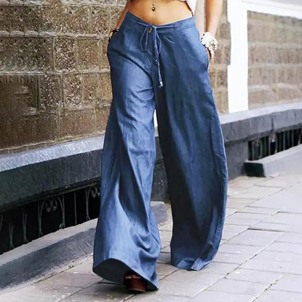 Wide Leg Pants Button Zip Fly Drawstring Waistband Oversized Summer Women High Waist Straight Long Pants Leisure Wear Traf Pants
Wide Leg Pants Button Zip Fly Drawstring Waistband Oversized Summer Women High Waist Straight Long Pants Leisure Wear Traf Pants