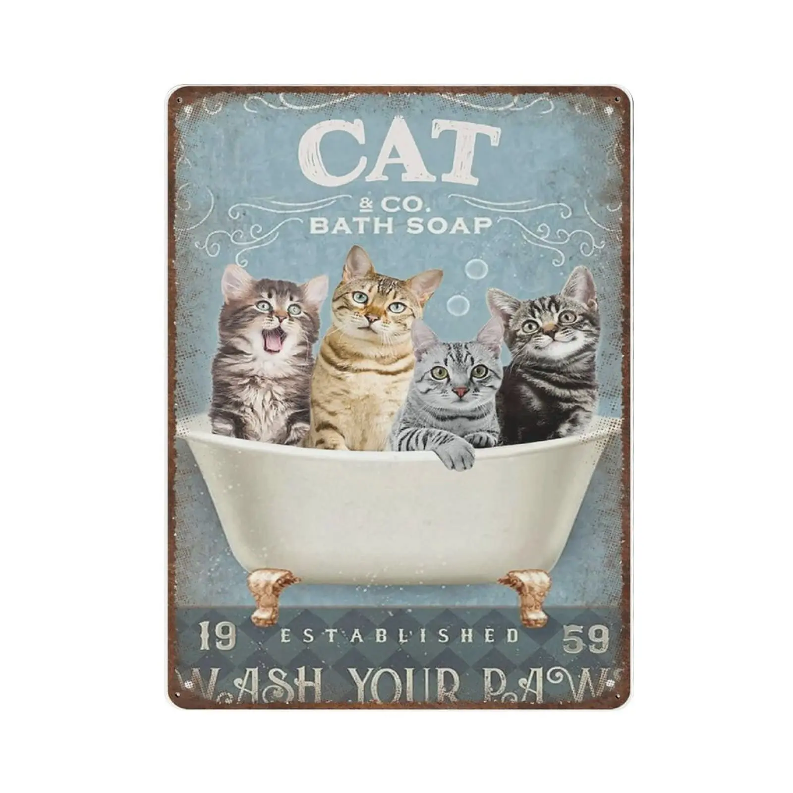 Vintage Metal Tin Sign Plaque,Vintage Tin Sign Cats Bath Soap Wash Your Paws Sign,Man cave Pub Club Cafe Home Decor Plate,Birthd
Vintage Metal Tin Sign Plaque,Vintage Tin Sign Cats Bath Soap Wash Your Paws Sign,Man cave Pub Club Cafe Home Decor Plate,Birthd