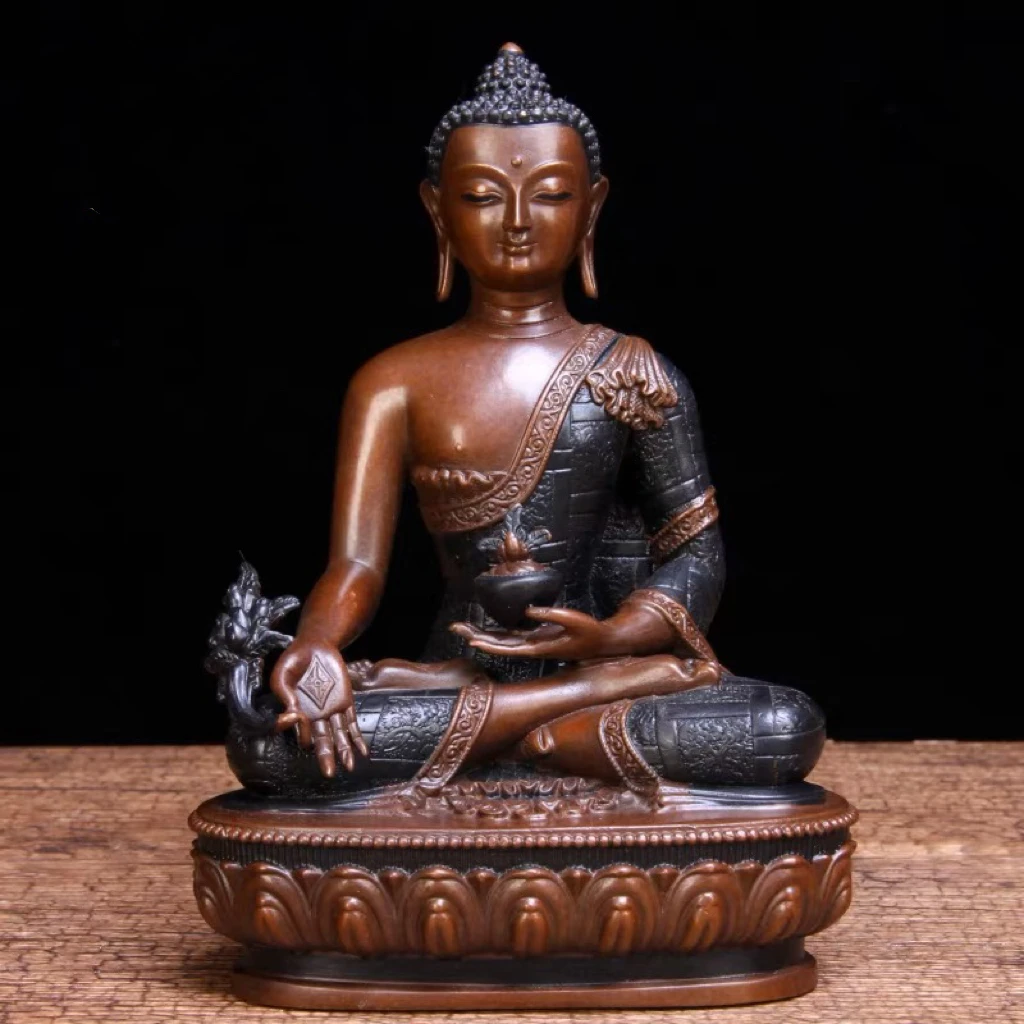 

GOOD Tibet Nepal High grade Exquisite the Medicine Buddha statue gods copper buddha statue HOME Family Bless safety healthy