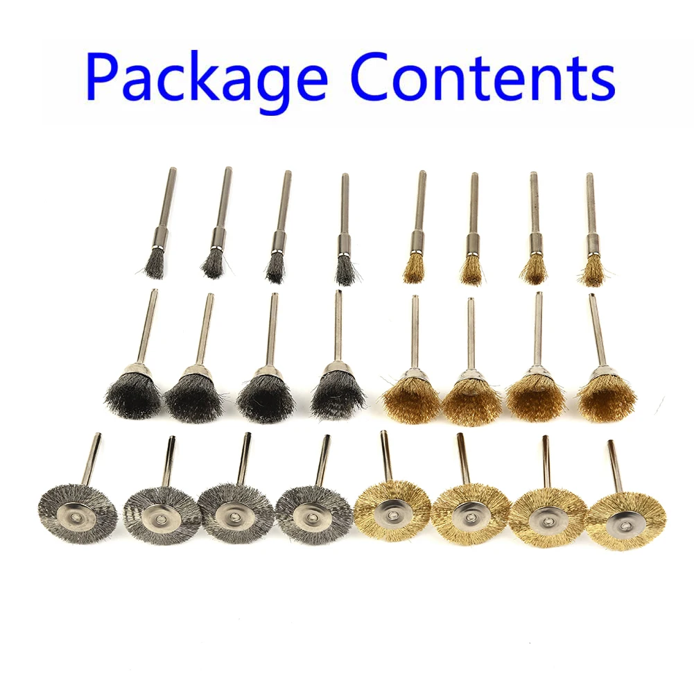 24pcs Brass Steel Wire Wheel Brush Polishing Grinder Accessories Rotary Electric Tool Kit For Engraver Steel Polishing Grinding
24pcs Brass Steel Wire Wheel Brush Polishing Grinder Accessories Rotary Electric Tool Kit For Engraver Steel Polishing Grinding