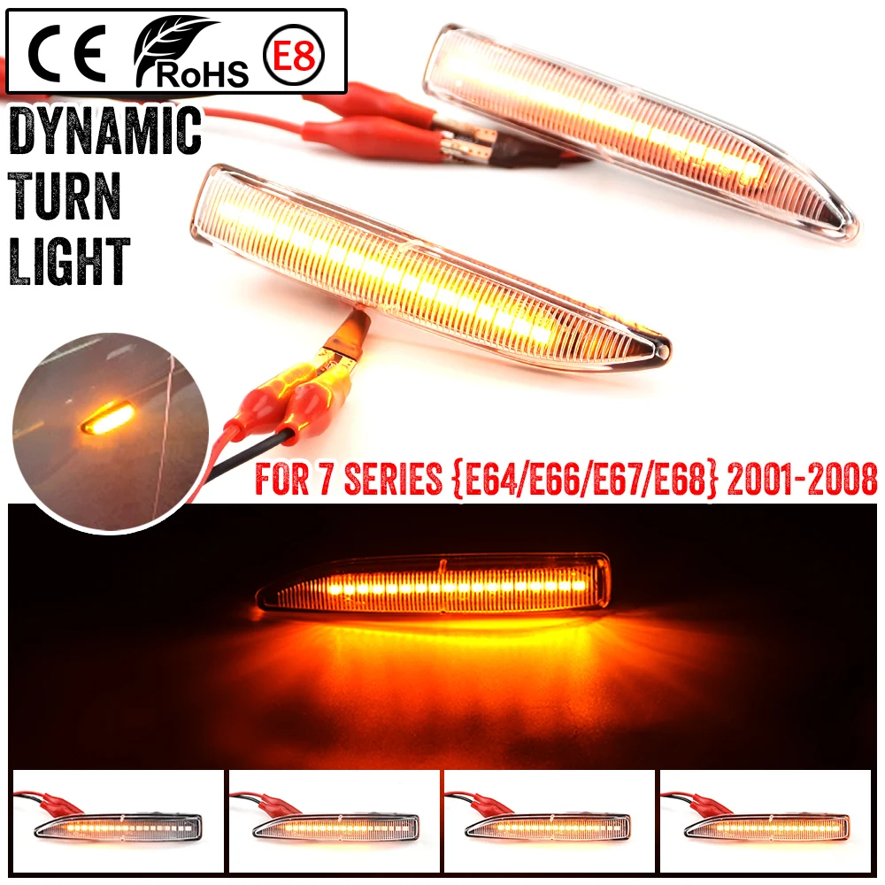 2Pcs For BMW 7 Series E65 E66 E67 E68 Flowing LED Side Marker Lights Dynamic Turn Signal Light Side Repeater Lamp Panel Lamp
2Pcs For BMW 7 Series E65 E66 E67 E68 Flowing LED Side Marker Lights Dynamic Turn Signal Light Side Repeater Lamp Panel Lamp
