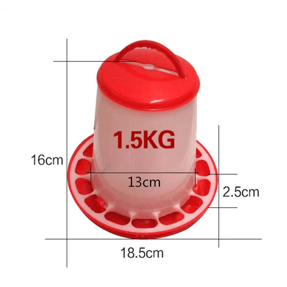 1.5/3/6kg Chicken Duck Feeder Bucket Tool Plastic Food Feeder Chicken Chick Hen Poultry Lid Handle Feeding Watering Supplies
1.5/3/6kg Chicken Duck Feeder Bucket Tool Plastic Food Feeder Chicken Chick Hen Poultry Lid Handle Feeding Watering Supplies