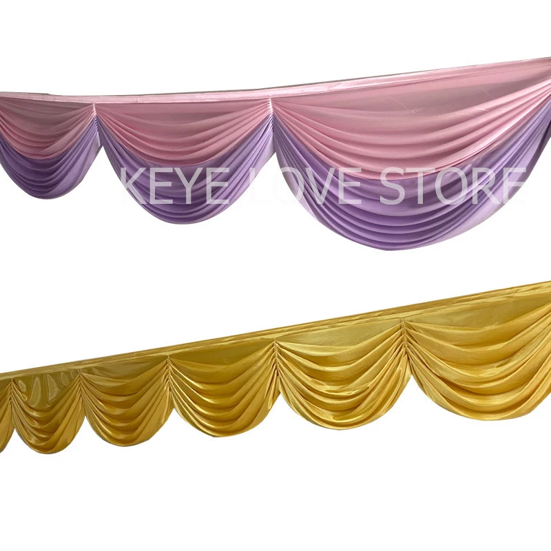 

Ice Silk Swag Valance Drape Drapery Table Skirt Tablecloth Swag Wedding Backdrop Curtain Stage Background Party Event Decoration
