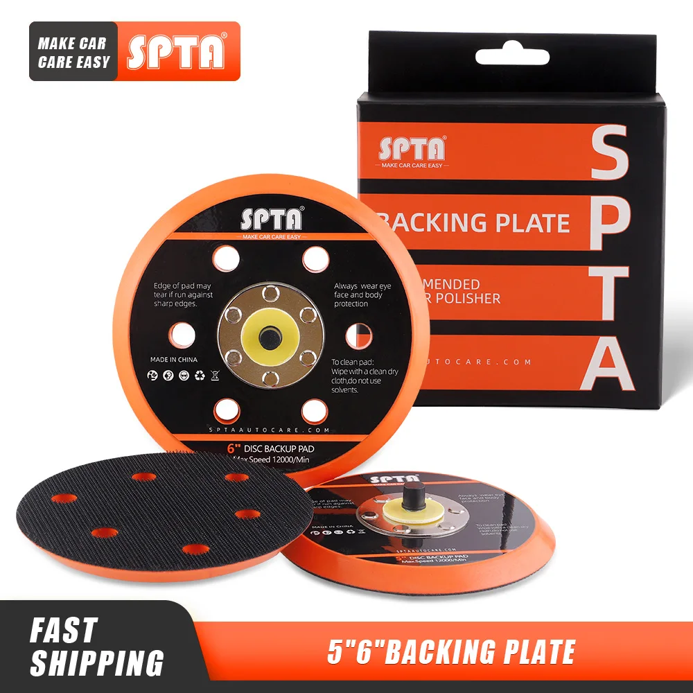 

SPTA 1Pc-20Pcs 5inch/6inch Polishing Backing Plate 125mm 150mm Back Up Sanding Pad Disc Self Adhesive Back Plate for DA Polisher