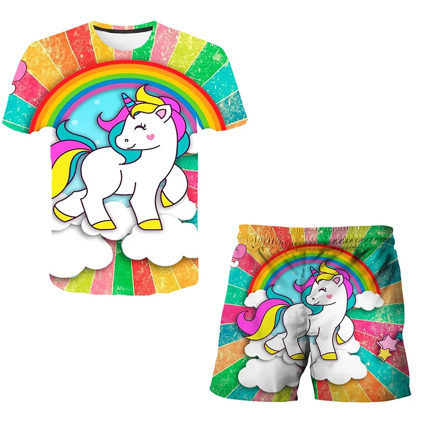 Summer Unicorn T-shirt Girls Fashion Funny Clothes Kawaii Loose Short Sleeve 3D Printing Tops Kids O-neck Tee 4-14 Year suit
Summer Unicorn T-shirt Girls Fashion Funny Clothes Kawaii Loose Short Sleeve 3D Printing Tops Kids O-neck Tee 4-14 Year suit
