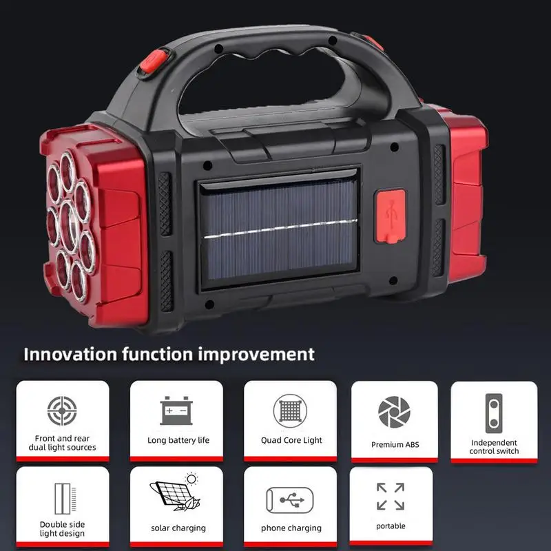 Powerful Solar LED Flashlight With COB Work Light 4 Gear USB Rechargeable Torch Light Waterproof Solar Light for Outdoor Camping
Powerful Solar LED Flashlight With COB Work Light 4 Gear USB Rechargeable Torch Light Waterproof Solar Light for Outdoor Camping