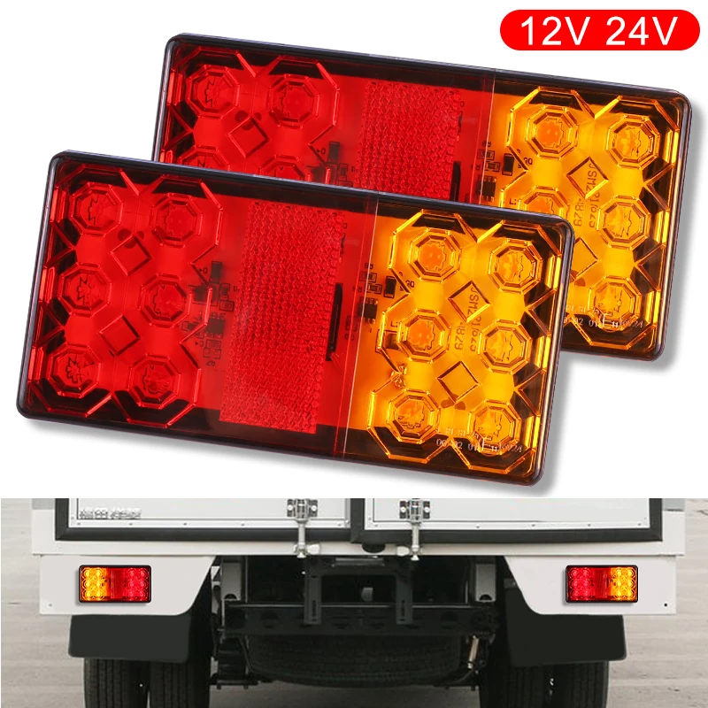

LED Tail Light Taillight Turn Signal Indicator Stop Lamp Rear Brake Light License Number Plate for Truck Trailer Caravan 12V 24V