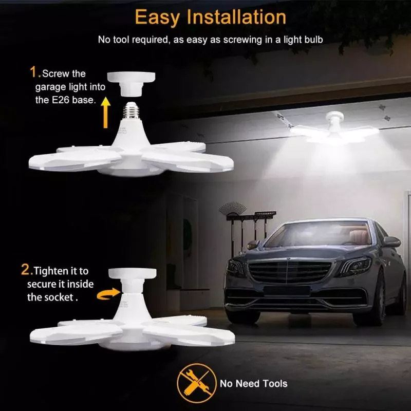 LED Garage Light 38W E26 Base Deformable Adjustable Angle 3800LM Led Fan Garage Light Indoor Outdoor Light Lamp Industrial Light
LED Garage Light 38W E26 Base Deformable Adjustable Angle 3800LM Led Fan Garage Light Indoor Outdoor Light Lamp Industrial Light