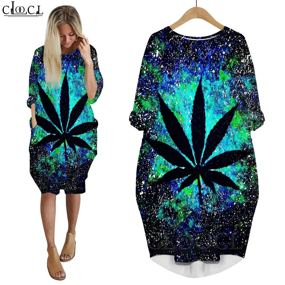 CLOOCL Women Dress Plant Weed 3D Graphics Starry Sky Printed Loose Daughter Dresses Long Sleeve Fashion Gown Pocket Dress 
CLOOCL Women Dress Plant Weed 3D Graphics Starry Sky Printed Loose Daughter Dresses Long Sleeve Fashion Gown Pocket Dress