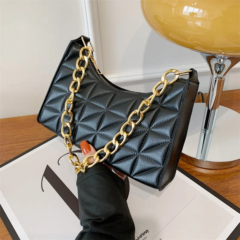 

Женская современная сумка со стразами, новинка 2022, трендовая универсальная сумка через плечо, нишевая сумка на цепочке, женская модная текстурная сумка для покупок