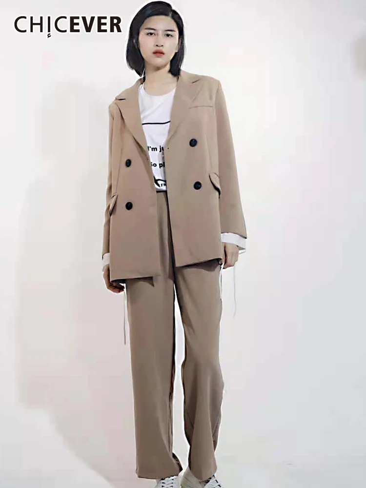 CHICEVER Korean Fashion Two Piece Set Womens Notched Collar Long Sleeve Blazer High Waist Wide Leg Pants Solid Sets Female Style
CHICEVER Korean Fashion Two Piece Set Womens Notched Collar Long Sleeve Blazer High Waist Wide Leg Pants Solid Sets Female Style