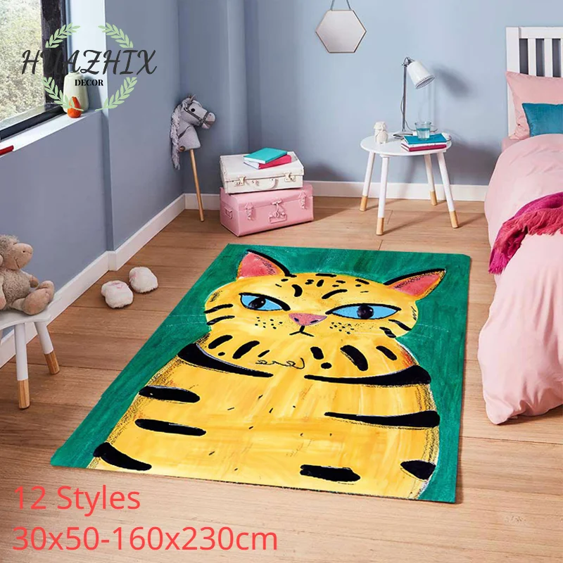 

Cartoon Cat Anime Rug for Bedroom Home Decorate Carpet Non-slip Rugs Living Room Bath Floor Mats Kitchen Doormats Washable Mat