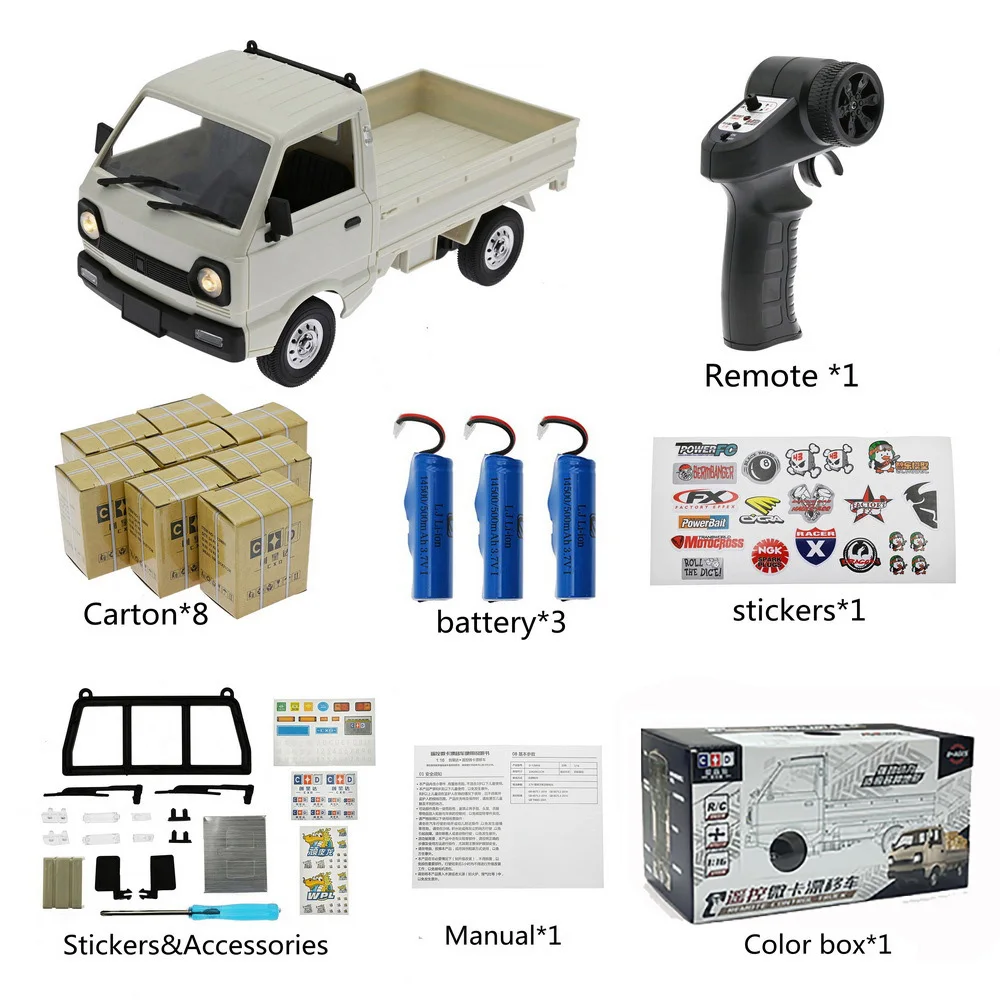 WPL D12mini 1:16 2WD RC Car Simulation Drift Climbing Truck LED Light On-road 130 Brushed Motor D12 Car 1/16 For Kids Gifts Toys
WPL D12mini 1:16 2WD RC Car Simulation Drift Climbing Truck LED Light On-road 130 Brushed Motor D12 Car 1/16 For Kids Gifts Toys