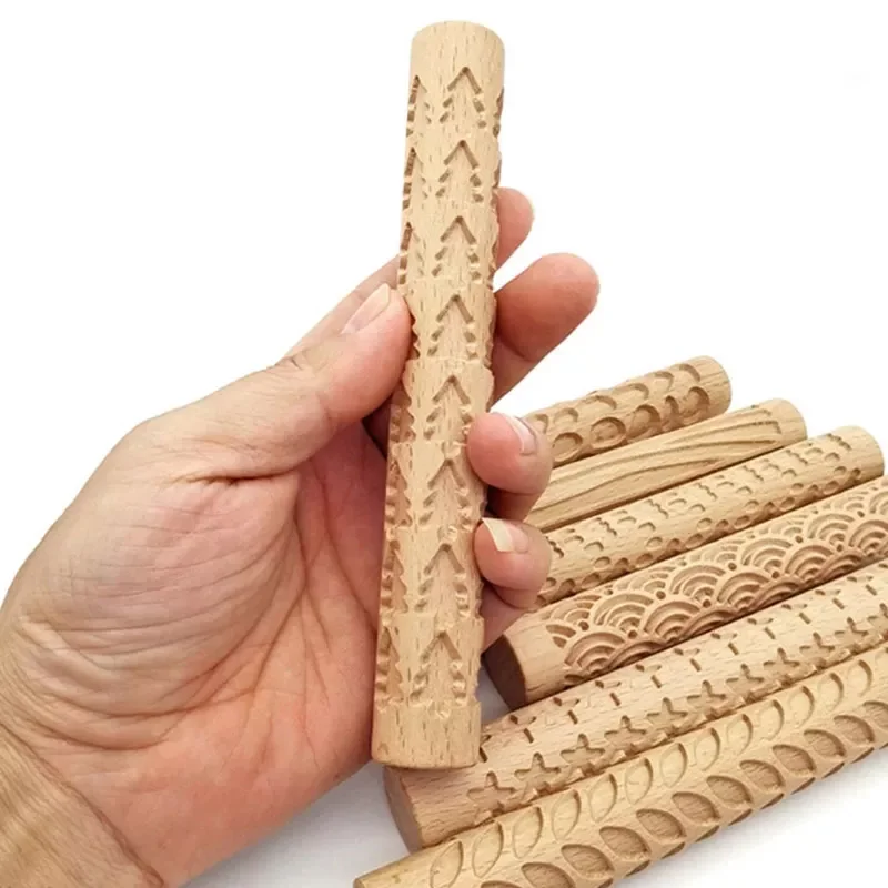 Tool Wood Carving Pottery Wood Texture Mud Roller Embossed Pattern Embossed Rod Mud Roll Rolling Pin Diy Clay Craft Tool
Tool Wood Carving Pottery Wood Texture Mud Roller Embossed Pattern Embossed Rod Mud Roll Rolling Pin Diy Clay Craft Tool