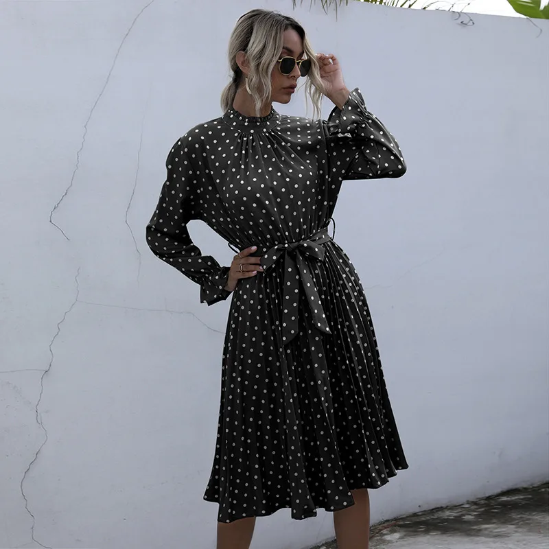 Pleated Dress Woman Spring Black Dot Slim Body Dresses High Waist Solid Color Cottagecore Streetwear All Match Homewear New 2021
Pleated Dress Woman Spring Black Dot Slim Body Dresses High Waist Solid Color Cottagecore Streetwear All Match Homewear New 2021