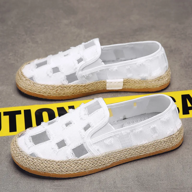 Мужская обувь, сетчатые лоферы, мужская повседневная обувь, дышащие женские туфли с вырезами, мужские кроссовки