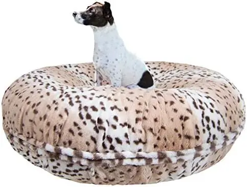 

and Barnie Bagel Dog Bed - Extra Plush Faux Fur Dog Bean Bed - Circle Dog Bed - Waterproof Lining and Removable Washable Cover -