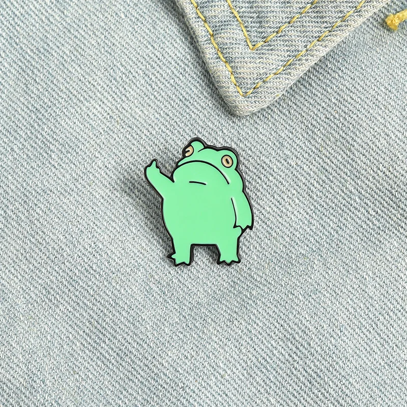 Cute Funny Vertical Middle Finger Frog Alloy Brooch Creative Cartoon Animal Badge Personality All-match Clothing Accessories 
Cute Funny Vertical Middle Finger Frog Alloy Brooch Creative Cartoon Animal Badge Personality All-match Clothing Accessories
