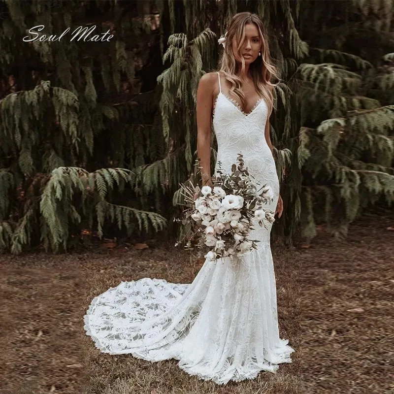 Sexy Boho Mermaid Backless Wedding Dresses for Women Lace Appliques Bridal Dress Princess Sweetheart Bridal Gowns Robe De Mariée
Sexy Boho Mermaid Backless Wedding Dresses for Women Lace Appliques Bridal Dress Princess Sweetheart Bridal Gowns Robe De Mariée
